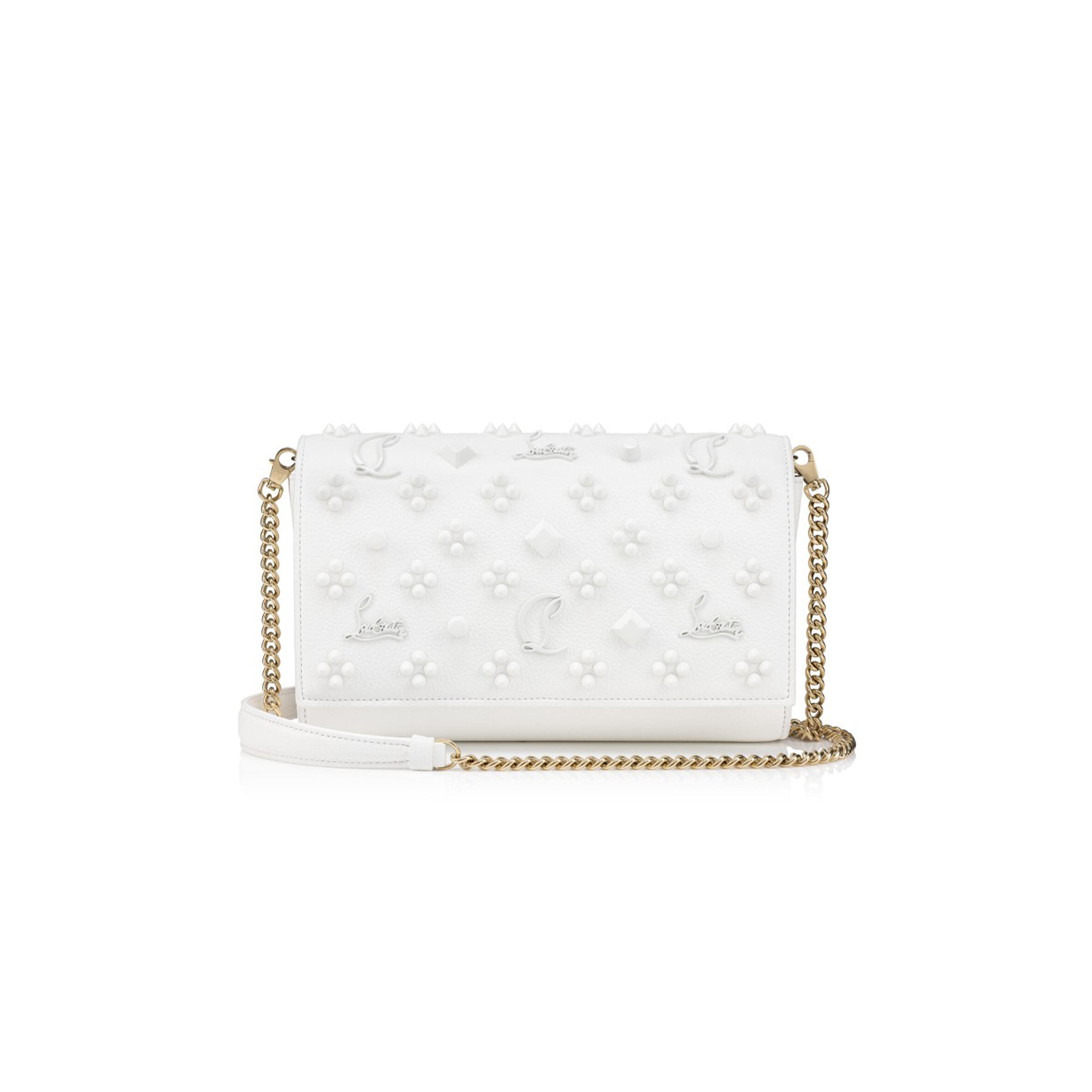 Chr1st1an louboutin paloma clutch grained calf leather and spikes 1175018w240 (23*14.5*5cm)